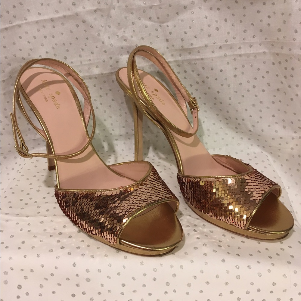 EUC Kate Spade New York Frankie Gold Heels😻